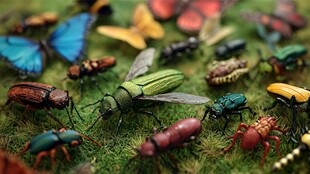 多彩昆虫微缩景观摆件
