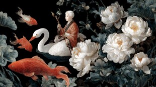 中式花鸟人物祥瑞图景