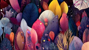 梦幻多彩植物插画世界