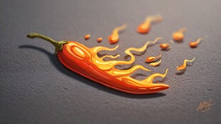 燃烧的火辣红辣椒