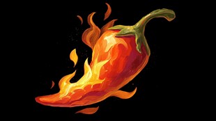 燃烧的火辣红辣椒