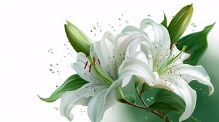 优雅白百合绽放清新之美