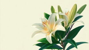 纯洁优雅的白色百合花