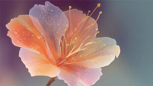 梦幻唯美的渐变色彩花朵