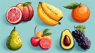 多彩手绘水果大集合