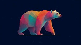 多彩几何风格北极熊形象