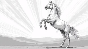 昂首挺立的骏马