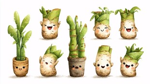 可爱卡通盆栽植物大集合