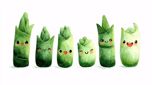 可爱卡通竹笋萌动登场