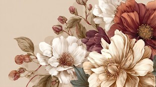 复古风花卉精美插画