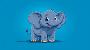 可爱小象插画形象