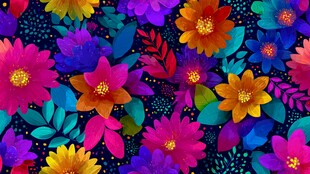 缤纷多彩花卉图案背景