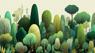 梦幻森林景观插画