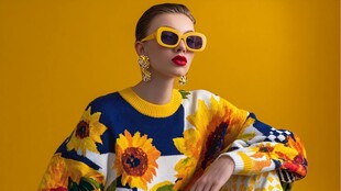 时尚潮人演绎多彩向日葵穿搭