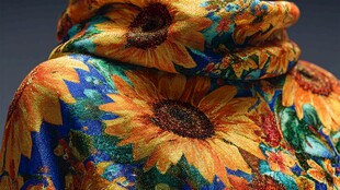 向日葵印花连帽衫特写