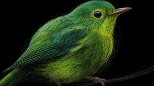 翠绿小鸟特写