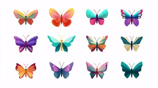多彩蝴蝶插画集合