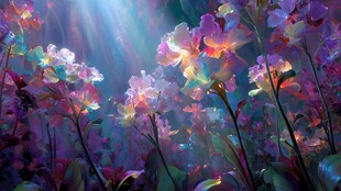 梦幻光影下的绚烂兰花世界