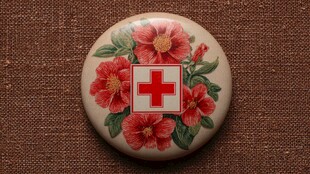 红十字花卉图案徽章