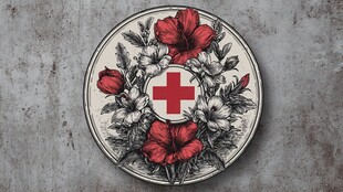 红十字花卉装饰图案设计