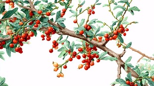 枝头红果绿意浓