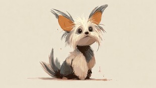 可爱立耳小狗插画形象