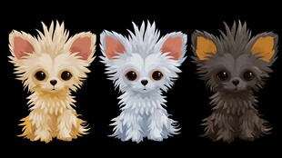 三只萌态各异的小吉娃娃