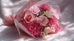 粉色浪漫花束 温馨美好