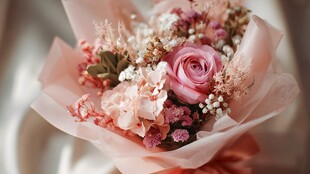 浪漫粉色系精美花束