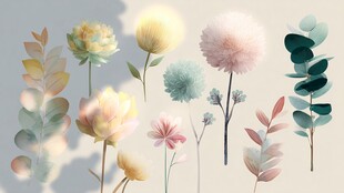 清新梦幻手绘花卉植物集