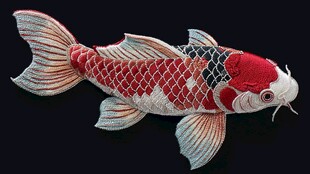 手工刺绣锦鲤工艺品