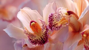 娇艳迷人的多彩兰花绽放