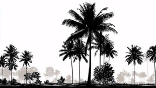 椰林剪影 尽显热带风情