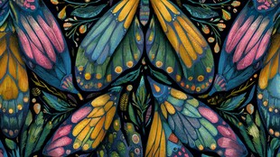 绚丽多彩的蝴蝶翅膀图案