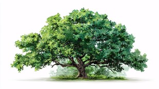 茂盛大树插画 绿意盎然