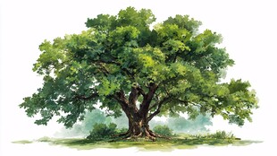 一棵茂盛的大树插画