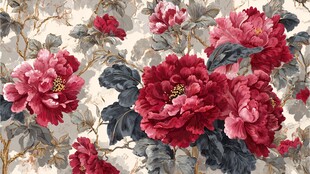 中式繁花锦簇花卉图案