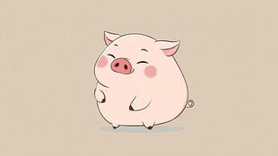 可爱微笑小猪卡通形象