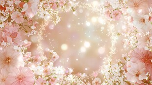 梦幻粉色花卉背景图