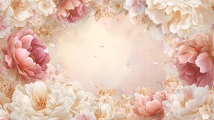 浪漫花卉环绕的梦幻背景