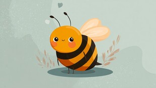 可爱小蜜蜂插画