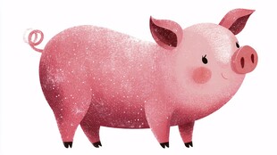 可爱粉色小猪插画