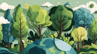 绿色地球的森林梦幻景象