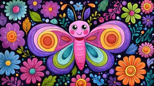 梦幻蝴蝶花丛中翩翩起舞