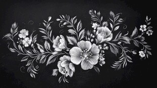 黑白花卉装饰图案