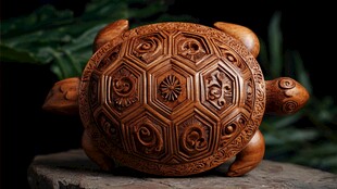 木雕乌龟摆件 精致纹理