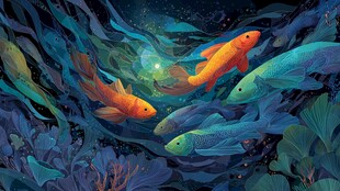 梦幻海底的多彩游鱼世界