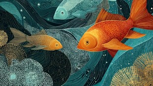 畅游海底的多彩金鱼世界