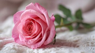 娇艳粉色玫瑰静物特写