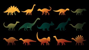 多彩恐龙剪影集合